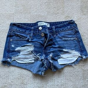 Abercrombie Low Rise Distressed Jean Shorts